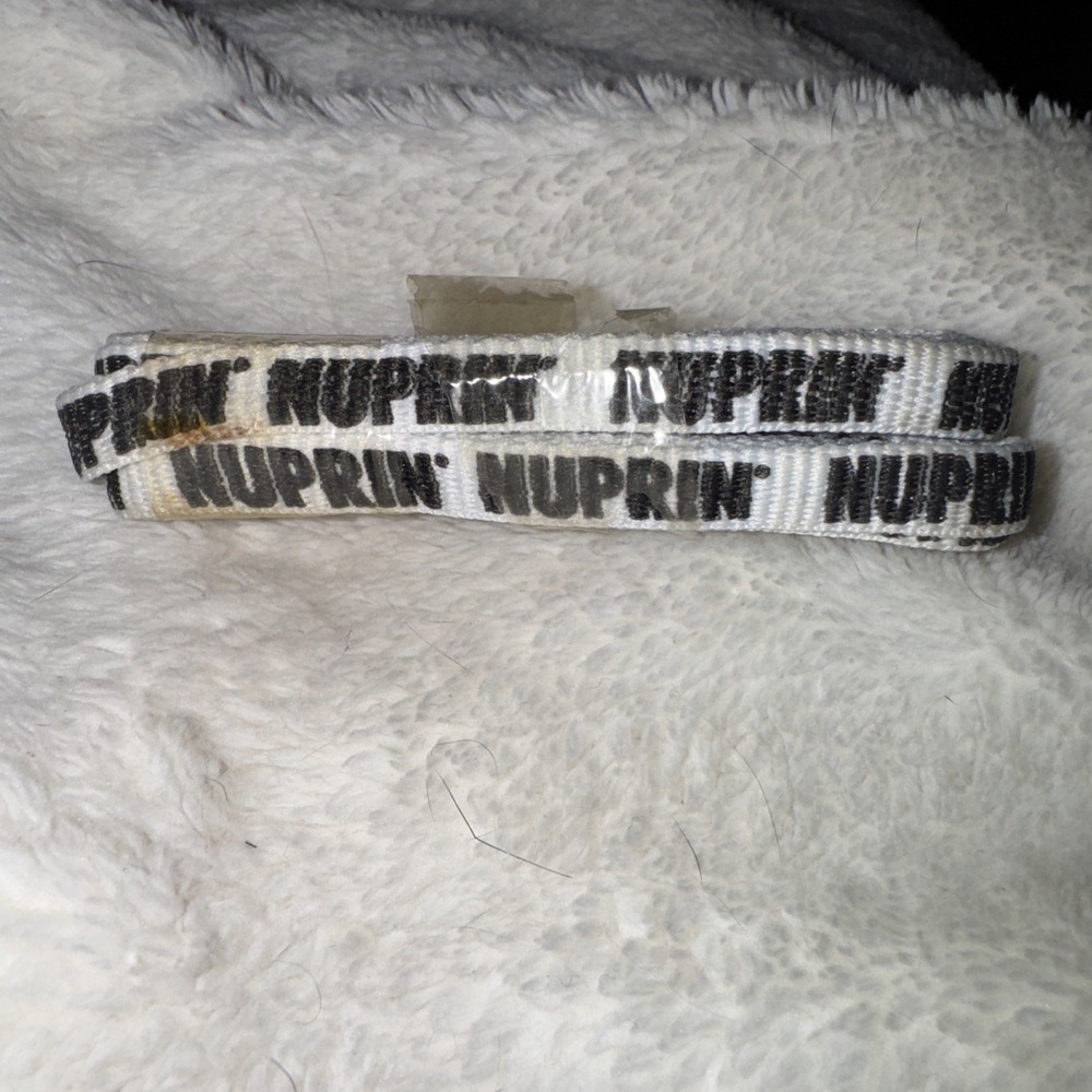 Vintage NUPRIN pharmaceutical Advertisement  Flat Shoe Laces Never Worn RARE NIP